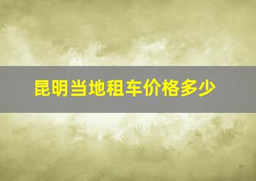 昆明当地租车价格多少