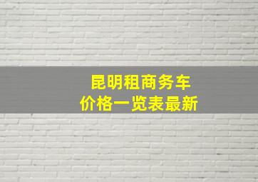 昆明租商务车价格一览表最新