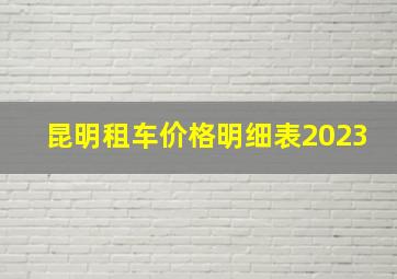 昆明租车价格明细表2023