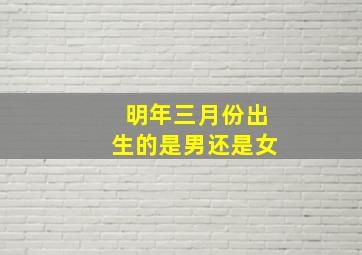 明年三月份出生的是男还是女