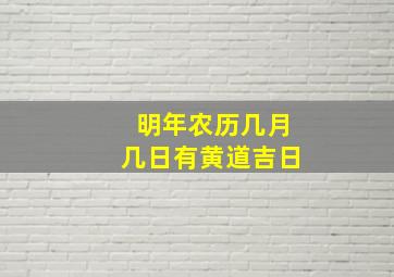 明年农历几月几日有黄道吉日