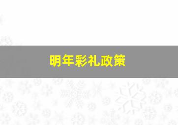 明年彩礼政策