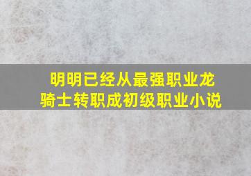 明明已经从最强职业龙骑士转职成初级职业小说