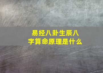 易经八卦生辰八字算命原理是什么