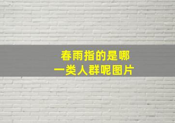 春雨指的是哪一类人群呢图片