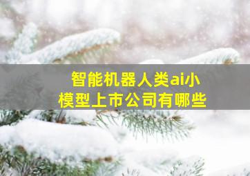 智能机器人类ai小模型上市公司有哪些