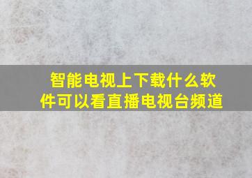 智能电视上下载什么软件可以看直播电视台频道