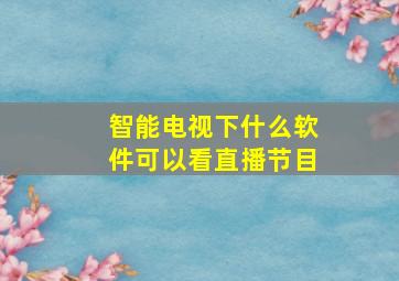 智能电视下什么软件可以看直播节目