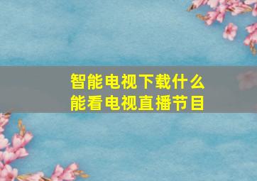 智能电视下载什么能看电视直播节目