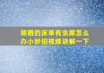 晾晒的床单有虫屎怎么办小妙招视频讲解一下