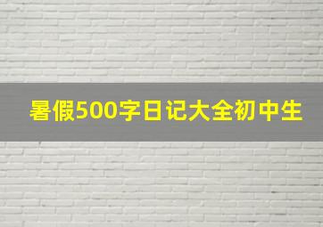 暑假500字日记大全初中生