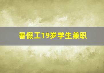 暑假工19岁学生兼职