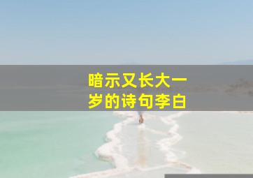 暗示又长大一岁的诗句李白