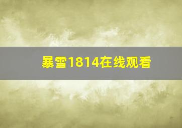 暴雪1814在线观看