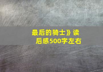 最后的骑士》读后感500字左右