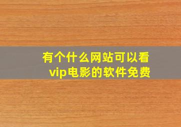 有个什么网站可以看vip电影的软件免费