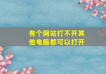 有个网站打不开其他电脑都可以打开