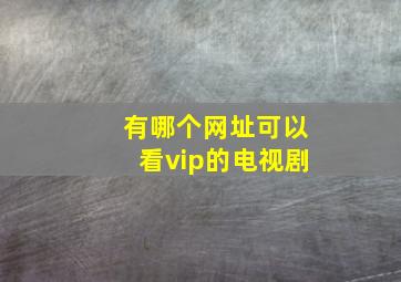 有哪个网址可以看vip的电视剧