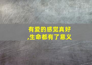 有爱的感觉真好,生命都有了意义