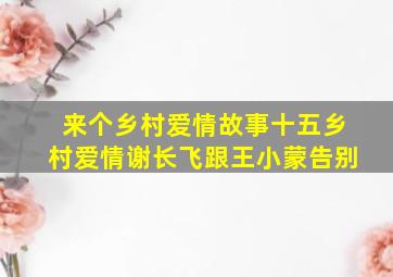 来个乡村爱情故事十五乡村爱情谢长飞跟王小蒙告别