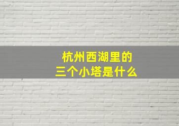 杭州西湖里的三个小塔是什么