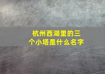 杭州西湖里的三个小塔是什么名字