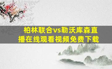 柏林联合vs勒沃库森直播在线观看视频免费下载