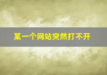 某一个网站突然打不开