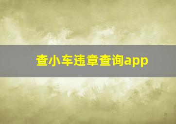 查小车违章查询app