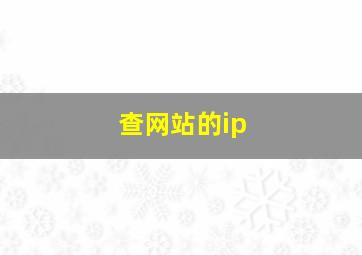 查网站的ip