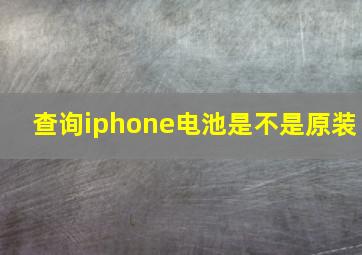 查询iphone电池是不是原装