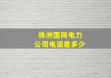 株洲国网电力公司电话是多少