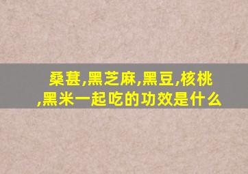 桑葚,黑芝麻,黑豆,核桃,黑米一起吃的功效是什么