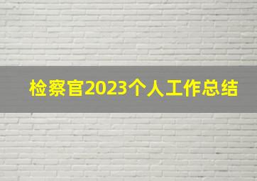 检察官2023个人工作总结