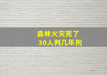 森林火灾死了30人判几年刑