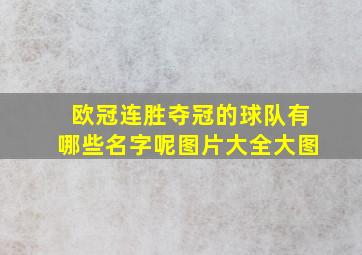 欧冠连胜夺冠的球队有哪些名字呢图片大全大图