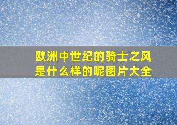 欧洲中世纪的骑士之风是什么样的呢图片大全