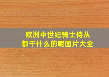 欧洲中世纪骑士侍从都干什么的呢图片大全