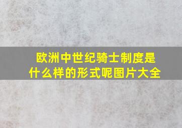 欧洲中世纪骑士制度是什么样的形式呢图片大全