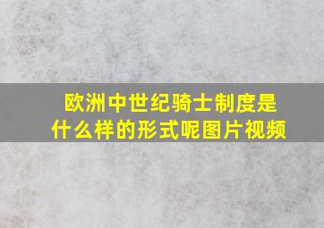 欧洲中世纪骑士制度是什么样的形式呢图片视频