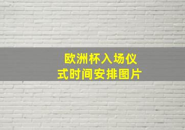 欧洲杯入场仪式时间安排图片