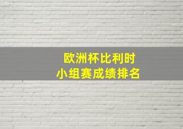 欧洲杯比利时小组赛成绩排名