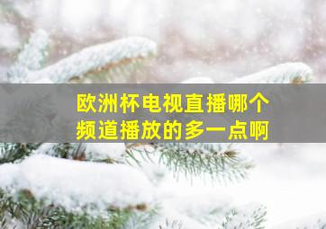 欧洲杯电视直播哪个频道播放的多一点啊