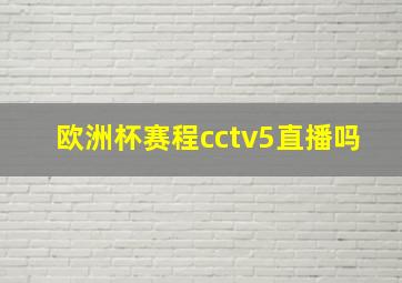 欧洲杯赛程cctv5直播吗