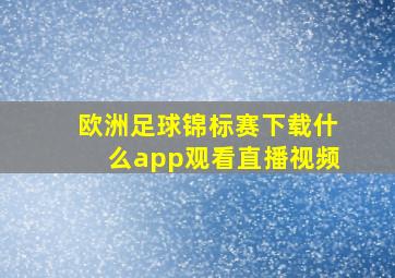 欧洲足球锦标赛下载什么app观看直播视频