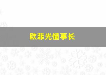 欧菲光懂事长