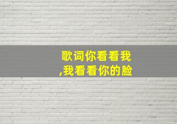 歌词你看看我,我看看你的脸