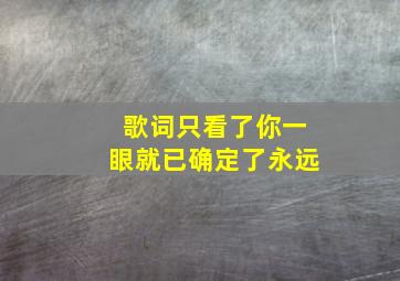 歌词只看了你一眼就已确定了永远