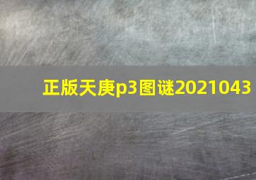 正版天庚p3图谜2021043