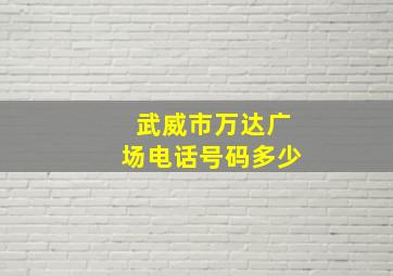 武威市万达广场电话号码多少